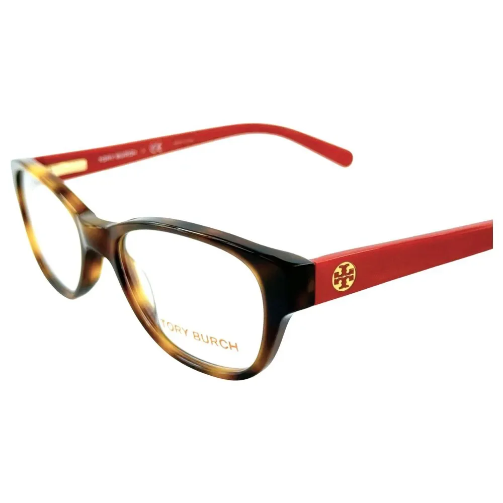 Tory Burch TY2031 Womens Plastic Eyeglass Frame 1162 Amber Orange Havana 49-17